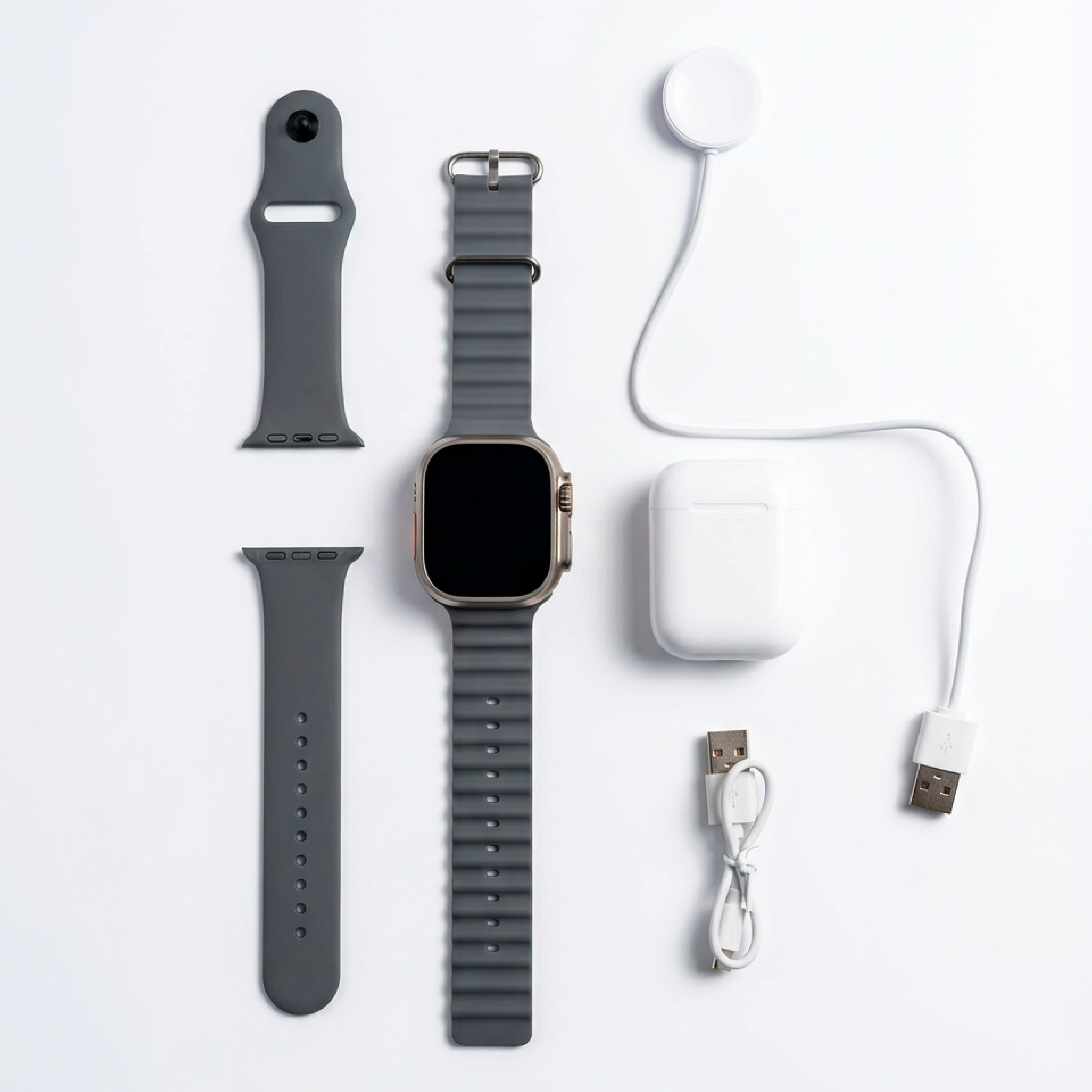 Combo Reloj Inteligente con 2 correas más audífonos con carga