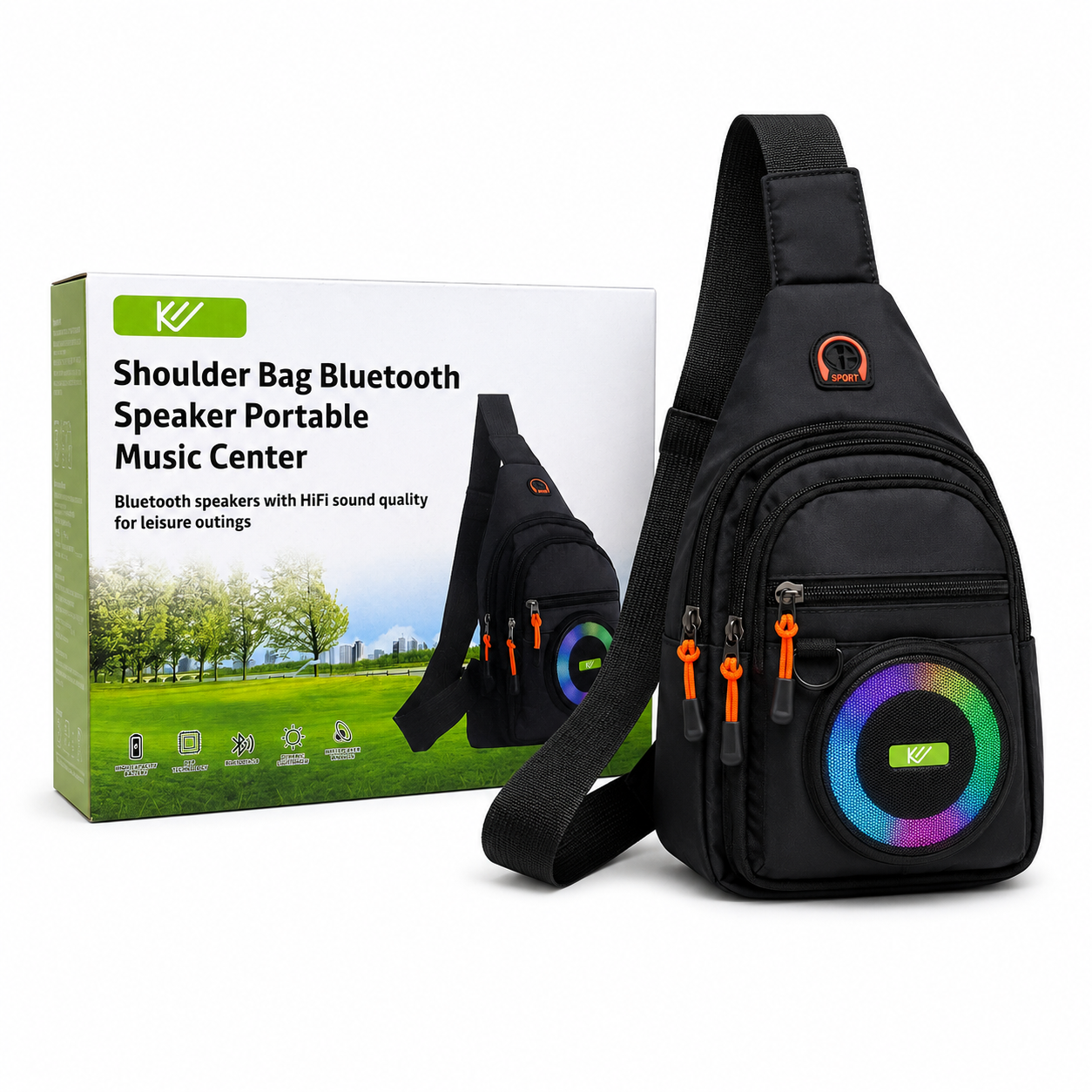 Bolso Bluetooth Multifuncional con Parlante LED